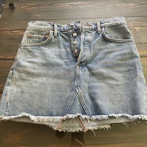 Agolde Blue Mini Skirt Casual Distressed